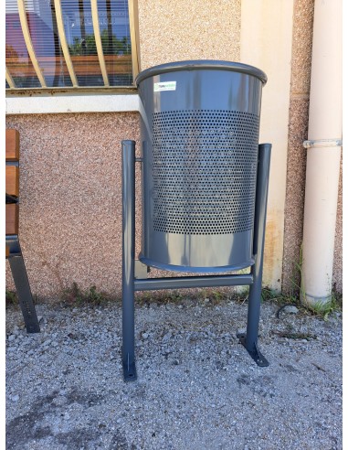 Papelera para exterior circular con...