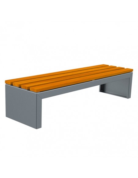 Banco de chapa y madera tropical