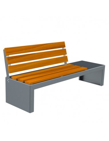 Banco de chapa y madera tropical