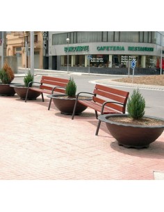 Banco para exterior de madera de guinea y fundición