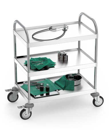 Carro de acero inoxidable con 2...