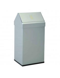 Papelera metálica con tapa...