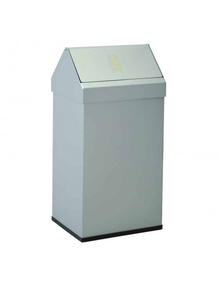 Papelera metálica con tapa vaiven