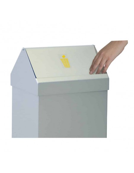 Papelera metálica con tapa vaiven