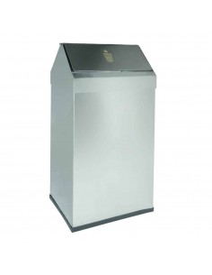 Papelera metálica con tapa vaiven