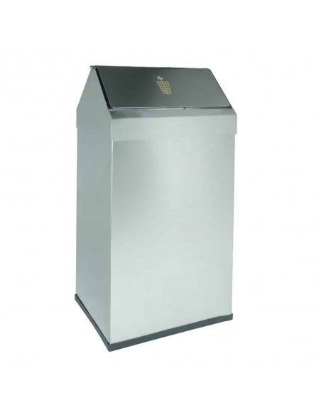 Papelera metálica con tapa vaiven