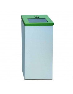 Papelera metálica de reciclaje