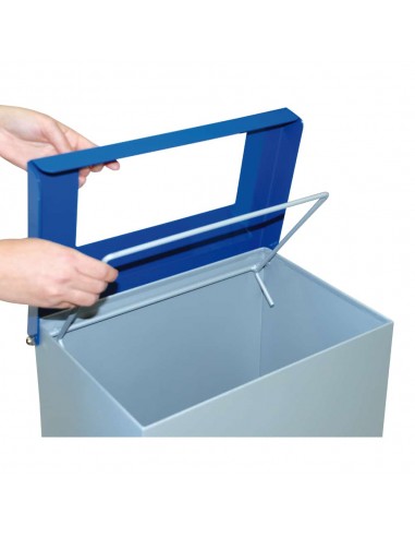 Papelera metálica de reciclaje