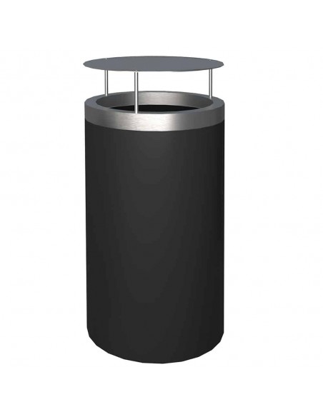 Papelera para exteriores con tapa y tejado