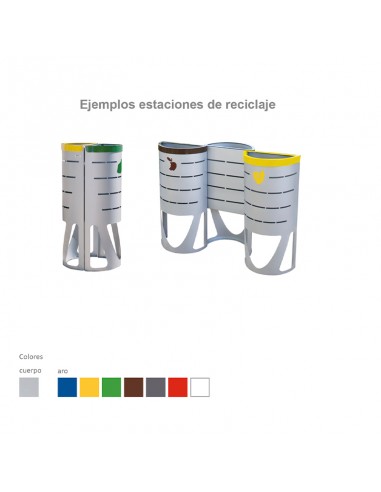 Papelera modular metálica semicircular Papelera modular metálica semicircular