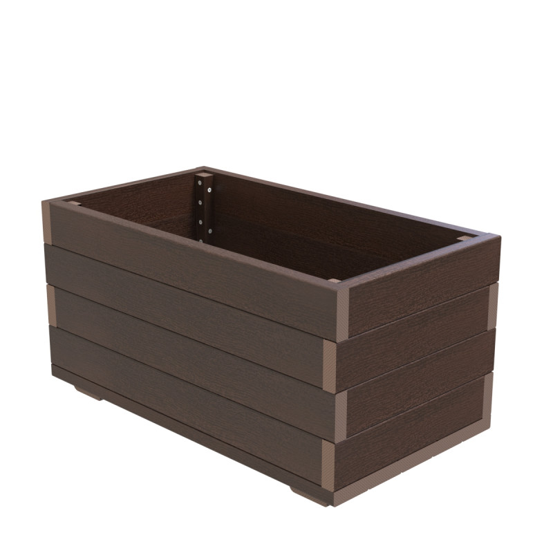 Jardinera de listones de polímero reciclado