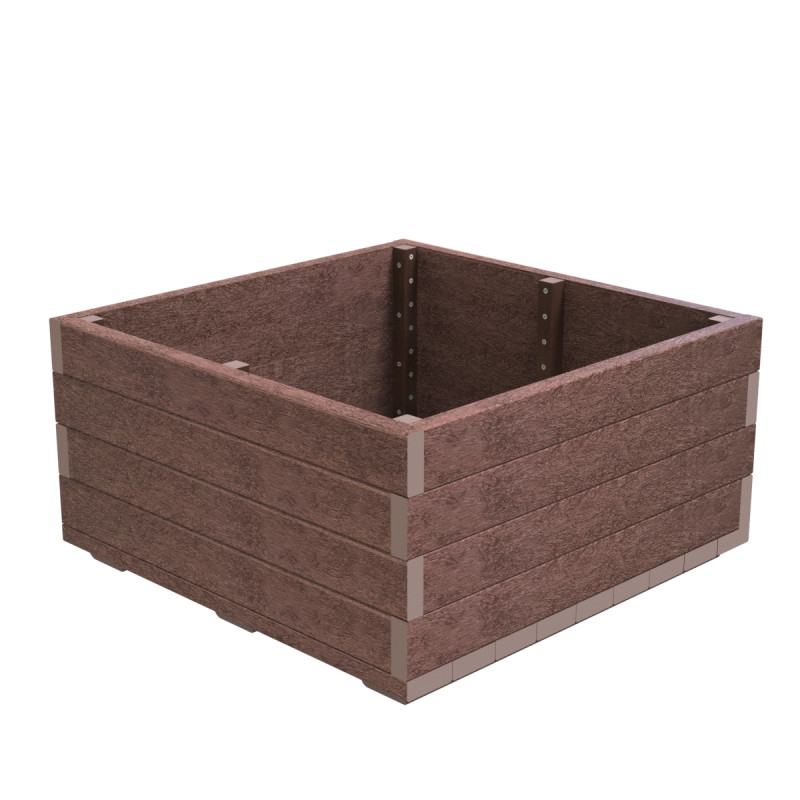 Jardinera de listones de polímero reciclado
