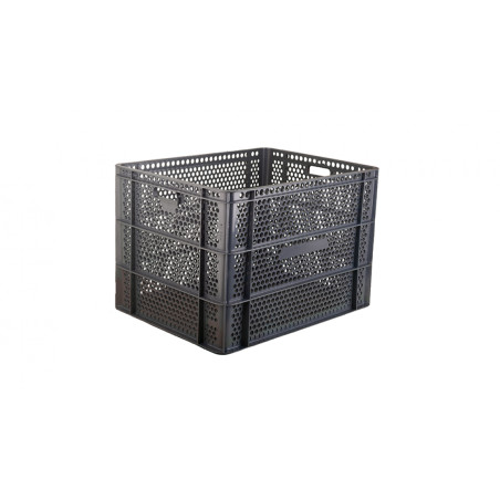 Caja apilable rejillada con fondo liso 620x474x425 mm.