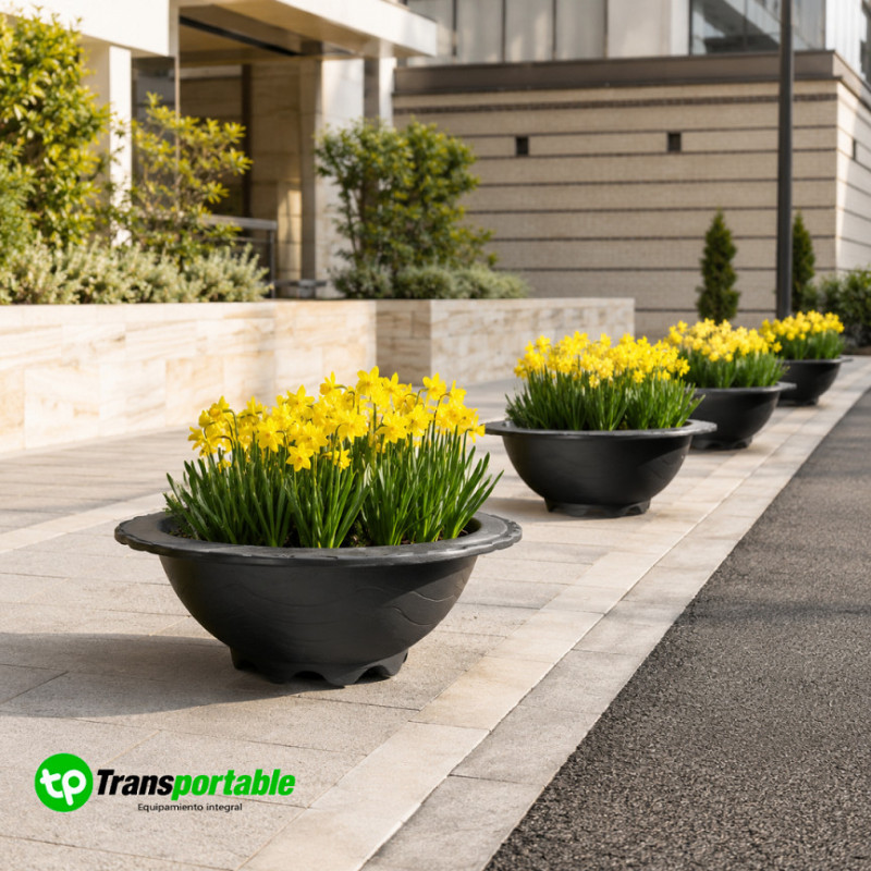 Jardinera de fundición de 90 cm de diámetro
