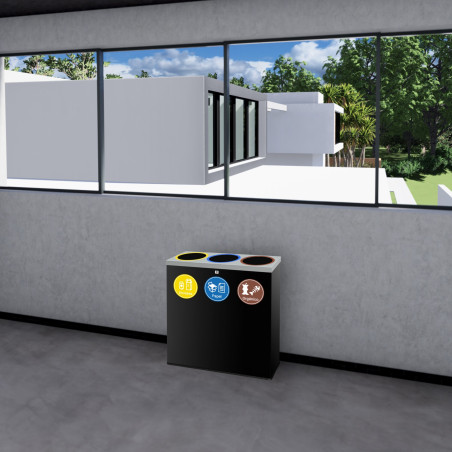 Papelera selectiva triplaza