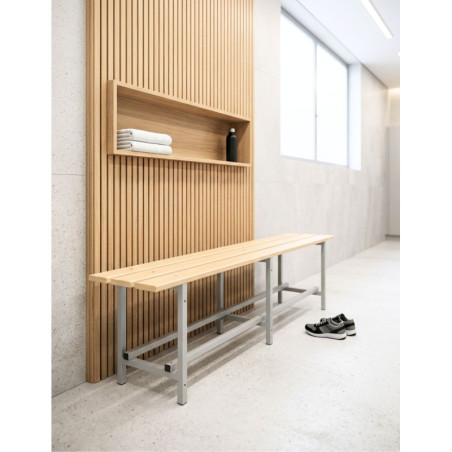 Banco de vestuario en madera maciza de pino