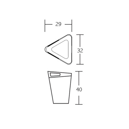 Papelera ABS con remate superior