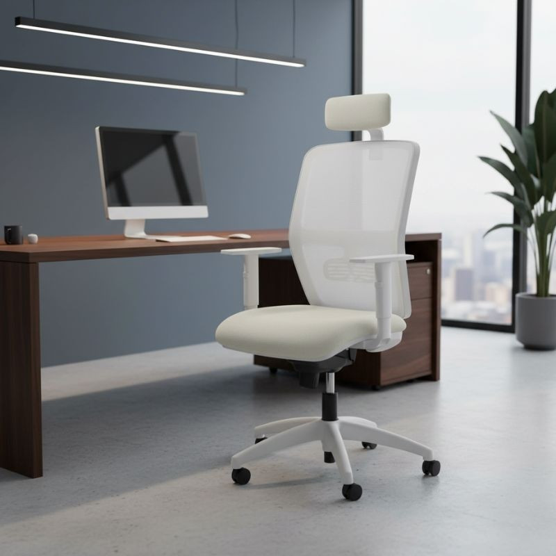 Silla con carcasa blanca modelo Kenia