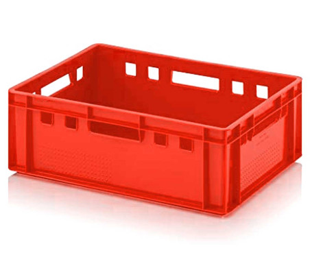 Caja de plástico apilable para carne