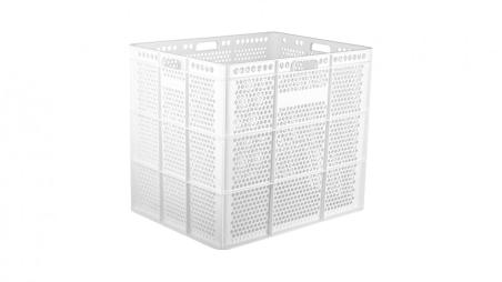 Caja apilable rejillada con fondo liso 620x474x535 mm.