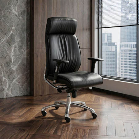 Sillón de dirección tapizado en ecopiel modelo Malmo