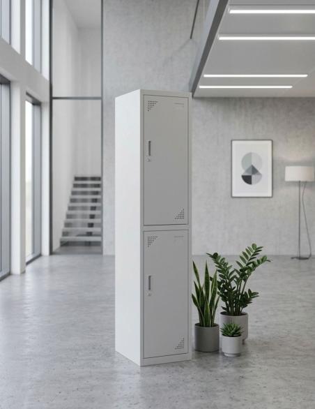 Taquilla metálica económica de dos puertas
