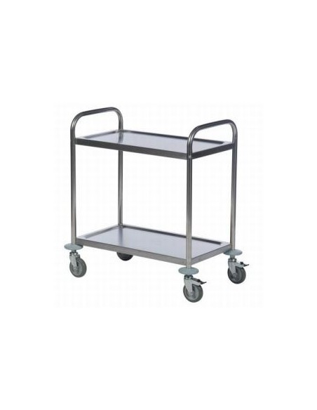 Carro de acero inoxidable con 2 baldas