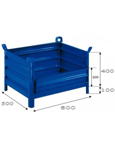 Cestón de chapa con lateral abatible