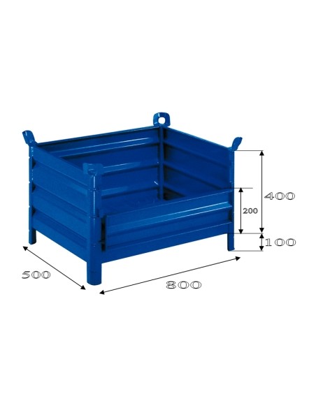 Cestón de chapa con lateral abatible