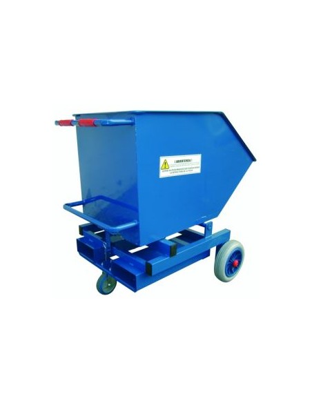 Contenedor basculante con tres ruedas
