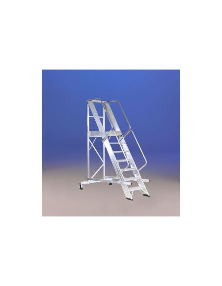 Escalera profesional con barandilla y plataforma de trabajo