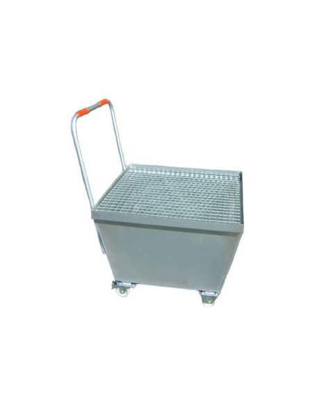 Carro con cubeta colectora para 1 bidón vertical