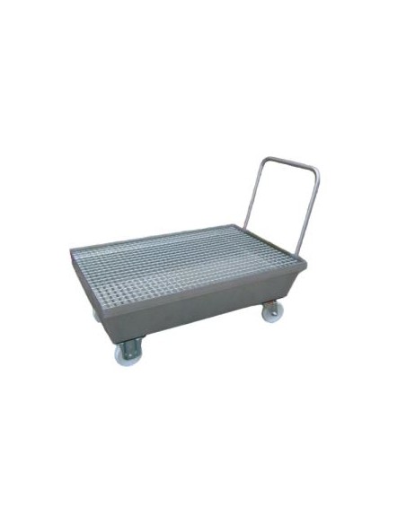 Carro con cubeta transporte bidones horizontal