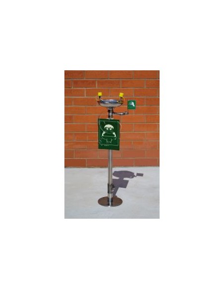 Lavaojos de emergencia con pedestal de acero inoxidable